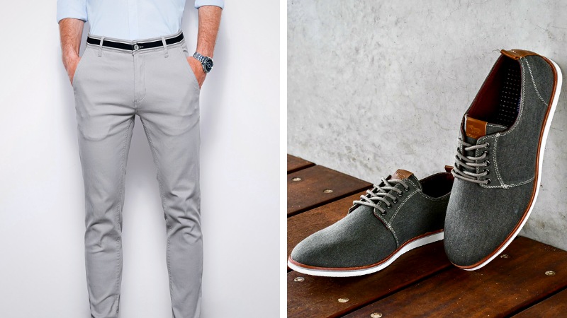 que as cores combinam com sapatos cinza para homens